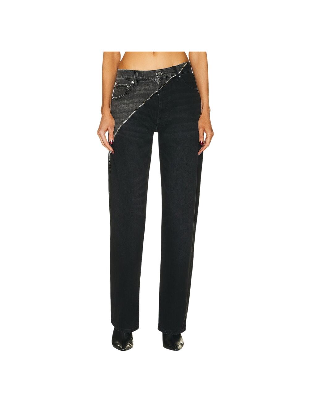 Eb Denim Asymmetric Black Gemini Denim Jeans Size 24